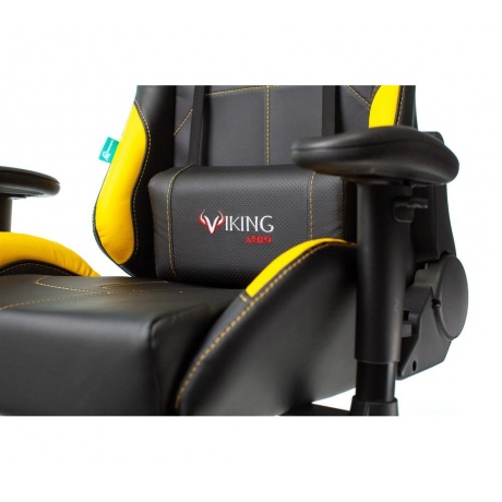 Компьютерное кресло Бюрократ VIKING 5 AERO YELLOW черный/желтый искусственная кожа - фото 9