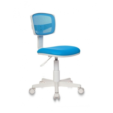Кресло детское Бюрократ CH-W299/LB/TW-55 спинка сетка голубой TW-31 TW-55 (пластик белый) - фото 1