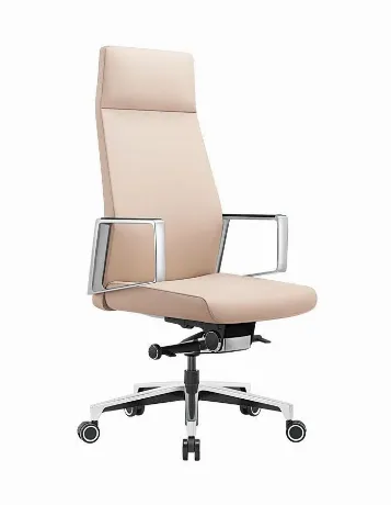 Кресло руководителя Бюрократ JONS/BEIGE бежевый кожа крестовина ...