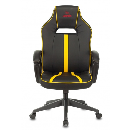 Кресло игровое Бюрократ VIKING ZOMBIE A3 YEL черный/желтый искусственная кожа - фото 2