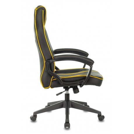 Кресло игровое Бюрократ VIKING ZOMBIE A3 YEL черный/желтый искусственная кожа - фото 3