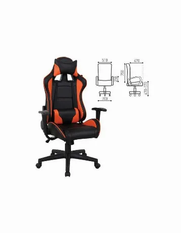 Компьютерное кресло BRABIX GT Racer GM-100 две подушки экокожа ч...