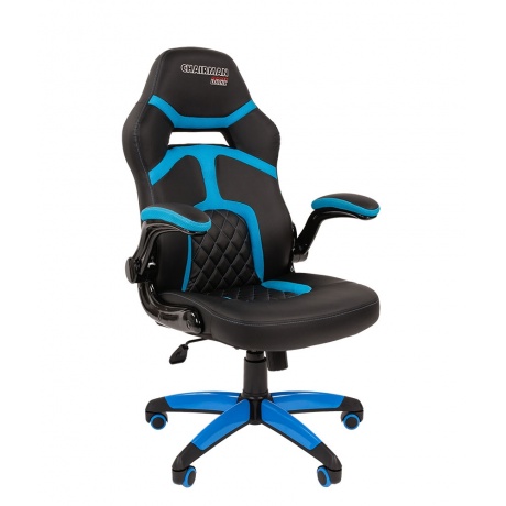 Компьютерное кресло Chairman game 18 чёрное/голубое - фото 1