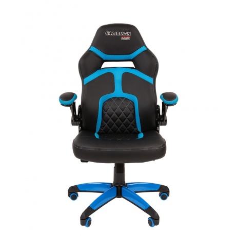Компьютерное кресло Chairman game 18 чёрное/голубое - фото 2