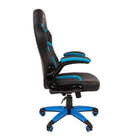 Компьютерное кресло Chairman game 18 чёрное/голубое - фото 3