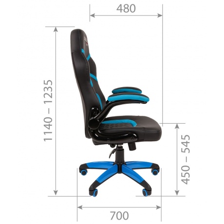 Компьютерное кресло Chairman game 18 чёрное/голубое - фото 5
