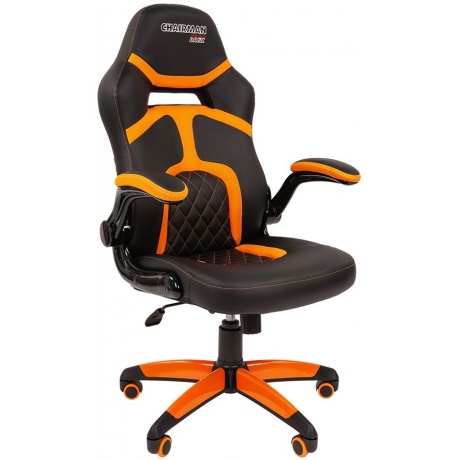 Компьютерное кресло Chairman game 18 чёрное/оранжевое - фото 1