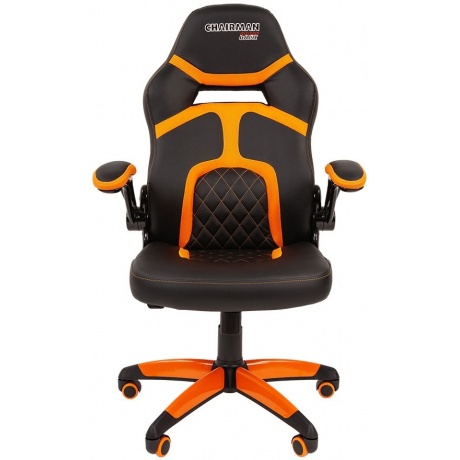 Компьютерное кресло Chairman game 18 чёрное/оранжевое - фото 2
