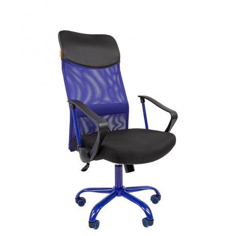 Кресло компьютерное Chairman 610 CMet черный/синий - фото 1
