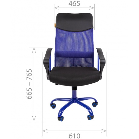 Кресло компьютерное Chairman 610 CMet черный/синий - фото 4