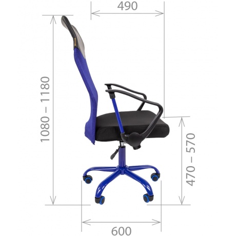 Кресло компьютерное Chairman 610 CMet черный/синий - фото 5