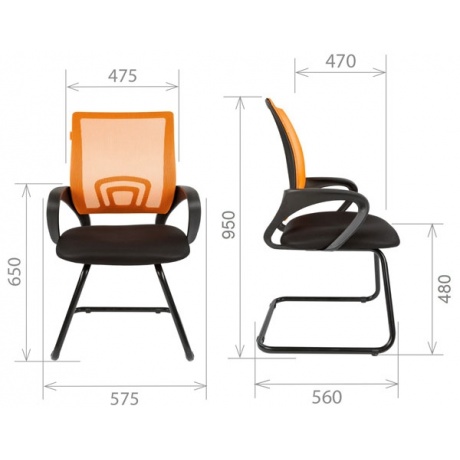 Кресло компьютерное Chairman 696 V оранжевый - фото 4