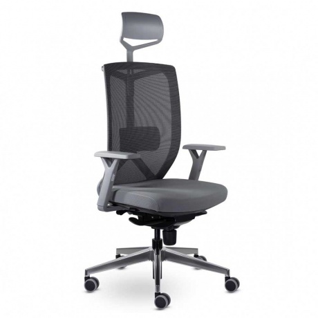 Кресло UTFC Профи М-900 с подголовником серый пластик (серый) - фото 1
