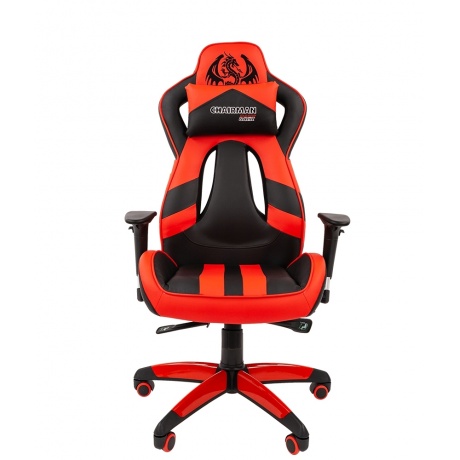 Кресло компьютерное Chairman game 25 черный/красный - фото 2