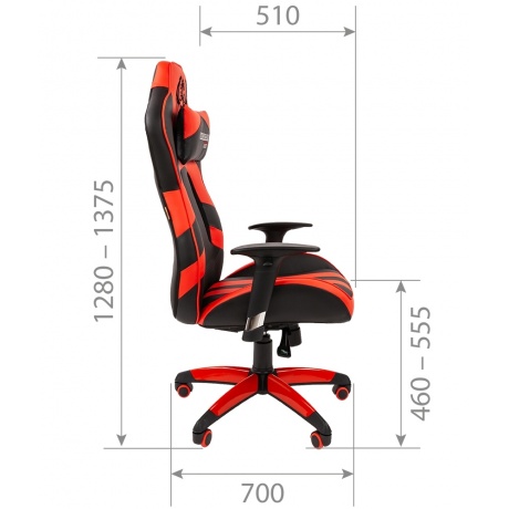 Кресло компьютерное Chairman game 25 черный/красный - фото 5