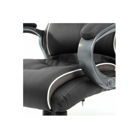 Компьютерное кресло BRABIX PREMIUM Strong HD-009, НАГРУЗКА до 200 кг, экокожа черная, ткань серая, 531945 - фото 11