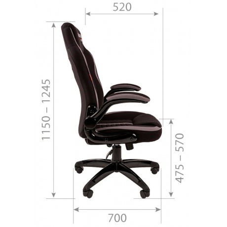 Кресло компьютерное Chairman game 19 чёрное/серое - фото 5