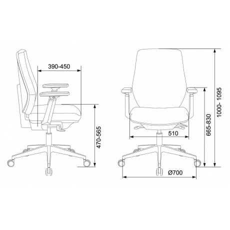 Кресло компьютерное Бюрократ CH-545/LUX черный - фото 5