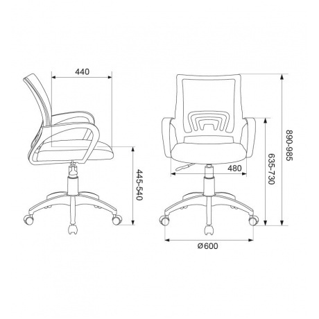 Кресло компьютерное Бюрократ CH-W695NLT оранжевый - фото 5