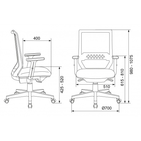 Кресло компьютерное Бюрократ MC-611N черный - фото 6