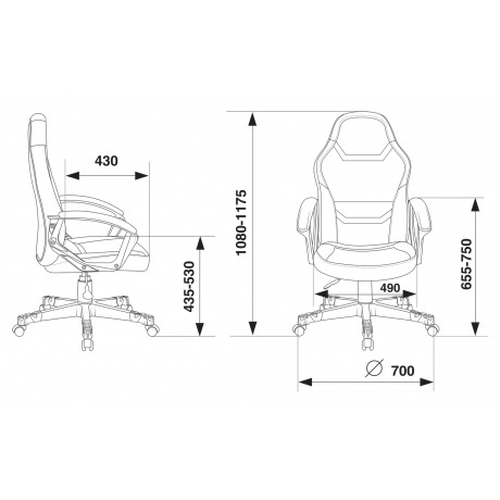 Кресло компьютерное Бюрократ Zombie 10 черный/белый - фото 7