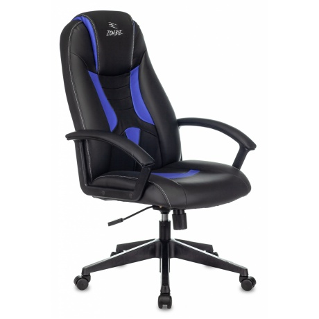 Компьютерное кресло Zombie 8 черный/синий искусственная кожа - фото 1