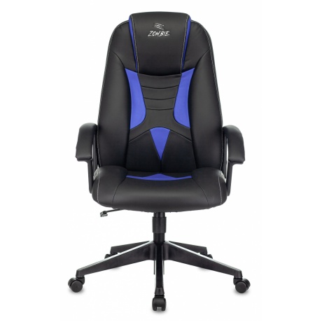 Компьютерное кресло Zombie 8 черный/синий искусственная кожа - фото 2