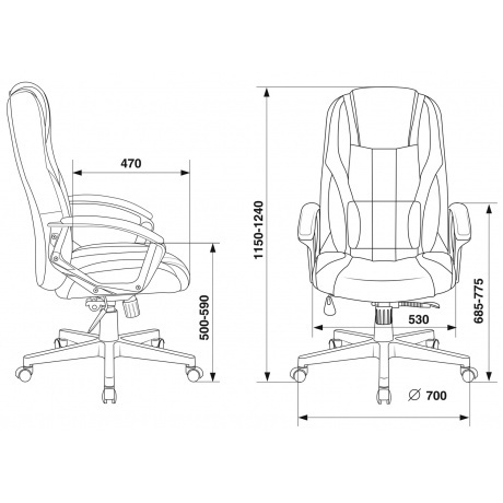 Кресло компьютерное Бюрократ Zombie 9 черный/синий - фото 8