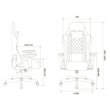 Компьютерное кресло Zombie VIKING 7 KNIGHT Fabric серый Loft ромбик текстиль/эко.кожа - фото 3