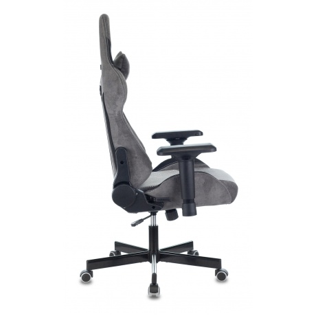 Компьютерное кресло Zombie VIKING 7 KNIGHT Fabric серый Loft ромбик текстиль/эко.кожа - фото 6