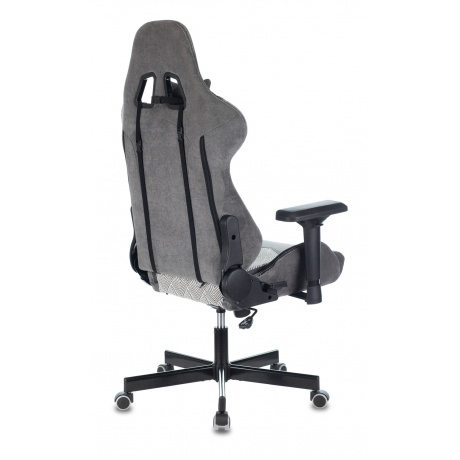 Компьютерное кресло Zombie VIKING 7 KNIGHT Fabric серый Loft ромбик текстиль/эко.кожа - фото 7