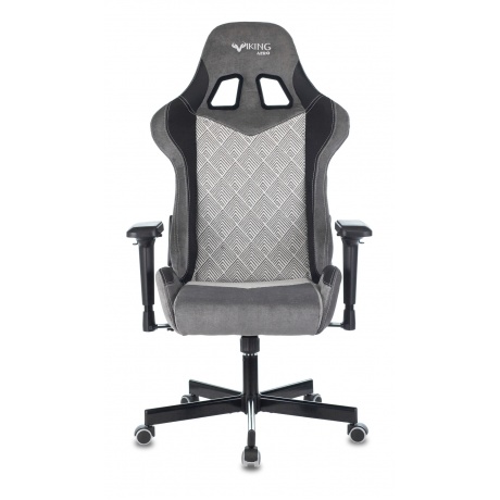 Компьютерное кресло Zombie VIKING 7 KNIGHT Fabric серый Loft ромбик текстиль/эко.кожа - фото 10