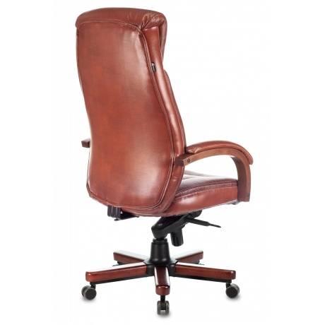 Кресло руководителя Бюрократ T-9922WALNUT светло-коричневый Leather Eichel - фото 4