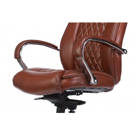 Кресло руководителя Бюрократ T-9924SL светло-коричневый Leather Eichel - фото 6