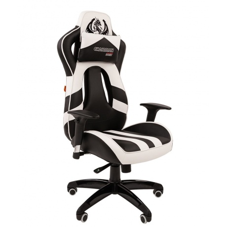 Компьютерное кресло Chairman game 25 черный/белый (00-07054930) уцененный - фото 1