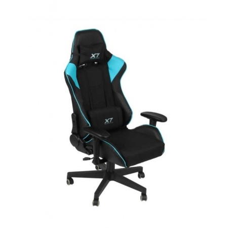 Кресло игровое A4Tech X7 GG-1100 черный/голубой текстиль/эко.кожа - фото 1