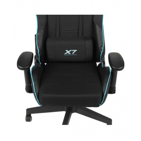 Кресло игровое A4Tech X7 GG-1100 черный/голубой текстиль/эко.кожа - фото 4