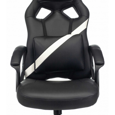 Кресло игровое Бюрократ Zombie DRIVER черный/белый эко.кожа - фото 5