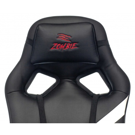 Кресло игровое Бюрократ Zombie DRIVER черный/белый эко.кожа - фото 6