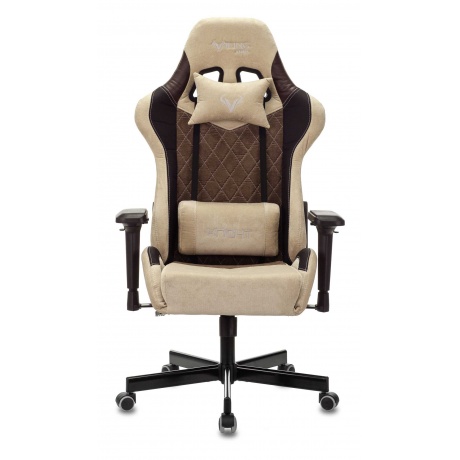 Кресло игровое Бюрократ Zombie VIKING 7 KNIGHT Fabric коричневый/бежевый текстиль/эко.кожа - фото 2
