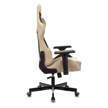 Кресло игровое Бюрократ Zombie VIKING 7 KNIGHT Fabric коричневый/бежевый текстиль/эко.кожа - фото 3