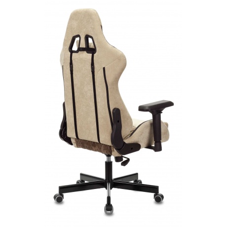 Кресло игровое Бюрократ Zombie VIKING 7 KNIGHT Fabric коричневый/бежевый текстиль/эко.кожа - фото 4