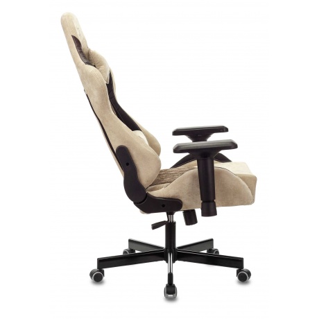 Кресло игровое Бюрократ Zombie VIKING 7 KNIGHT Fabric коричневый/бежевый текстиль/эко.кожа - фото 5