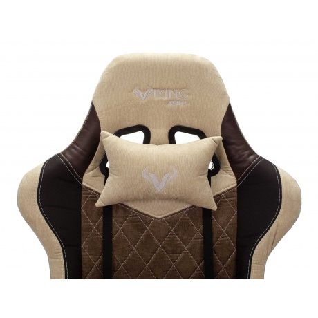 Кресло игровое Бюрократ Zombie VIKING 7 KNIGHT Fabric коричневый/бежевый текстиль/эко.кожа - фото 7