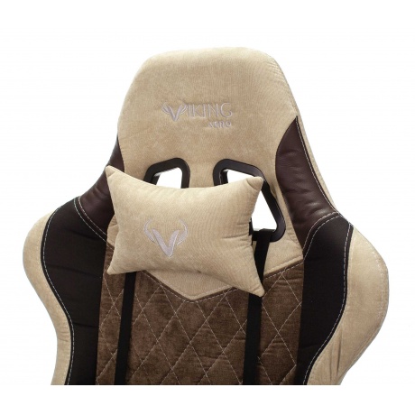 Кресло игровое Бюрократ Zombie VIKING 7 KNIGHT Fabric коричневый/бежевый текстиль/эко.кожа - фото 9