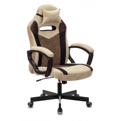 Кресло игровое Бюрократ Zombie VIKING 6 KNIGHT Fabric коричневый/бежевый - фото 1