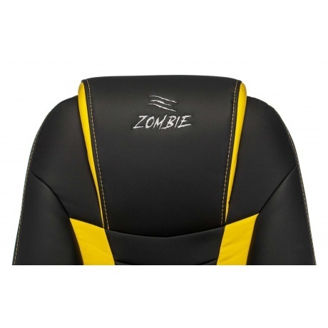 Кресло игровое Бюрократ Zombie 8 черный/желтый эко.кожа - фото 5