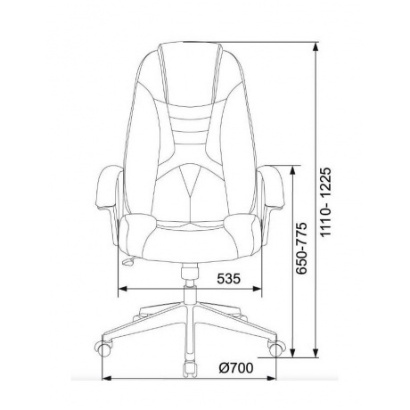 Кресло игровое Бюрократ Zombie 8 черный/желтый эко.кожа - фото 7