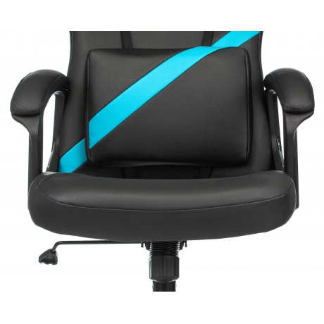 Кресло игровое Бюрократ Zombie DRIVER черный/голубой эко.кожа - фото 5