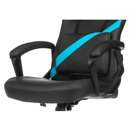 Кресло игровое Бюрократ Zombie DRIVER черный/голубой эко.кожа - фото 8